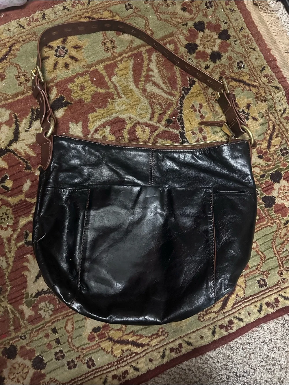 HOBO Charlie Shoulder Bag. Dark Chocolate Color (almost black) EUC Boho